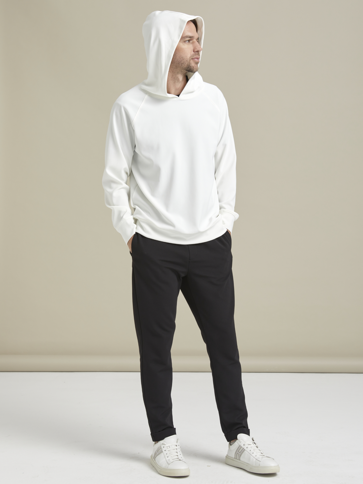 Duble Paça Örme Kumaş Siyah Jogger - Corded Jogger / Black