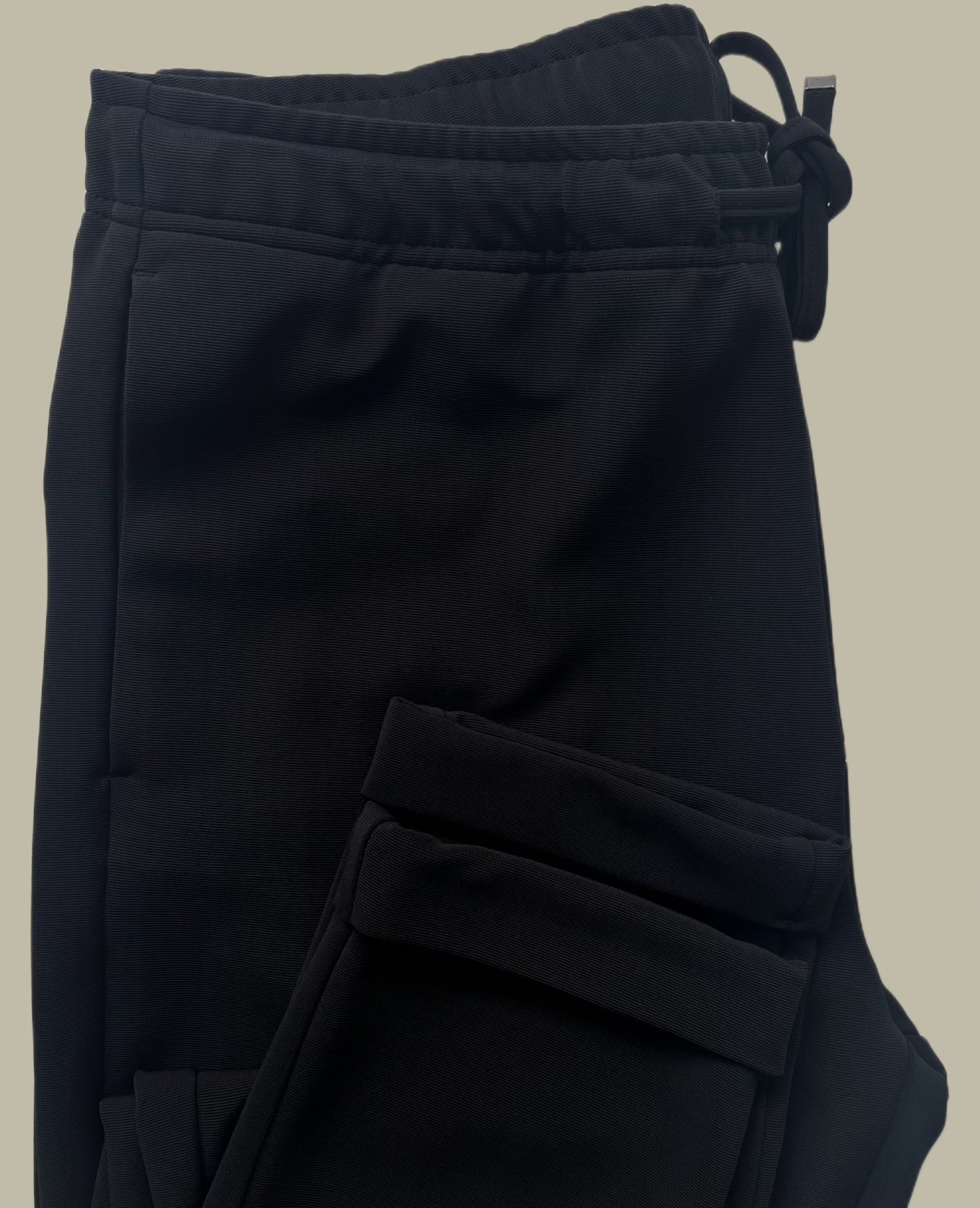 Duble Paça Örme Kumaş Siyah Jogger - Corded Jogger / Black