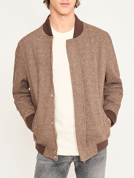 Balıksırtı Bomber Ceket – Kahverengi | Erkek Kalıp, Unisex Stil