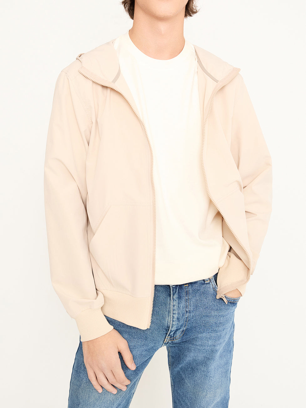 BREEZE | Krem Bel Boy Hafif Rüzgarlık Mont / Unisex