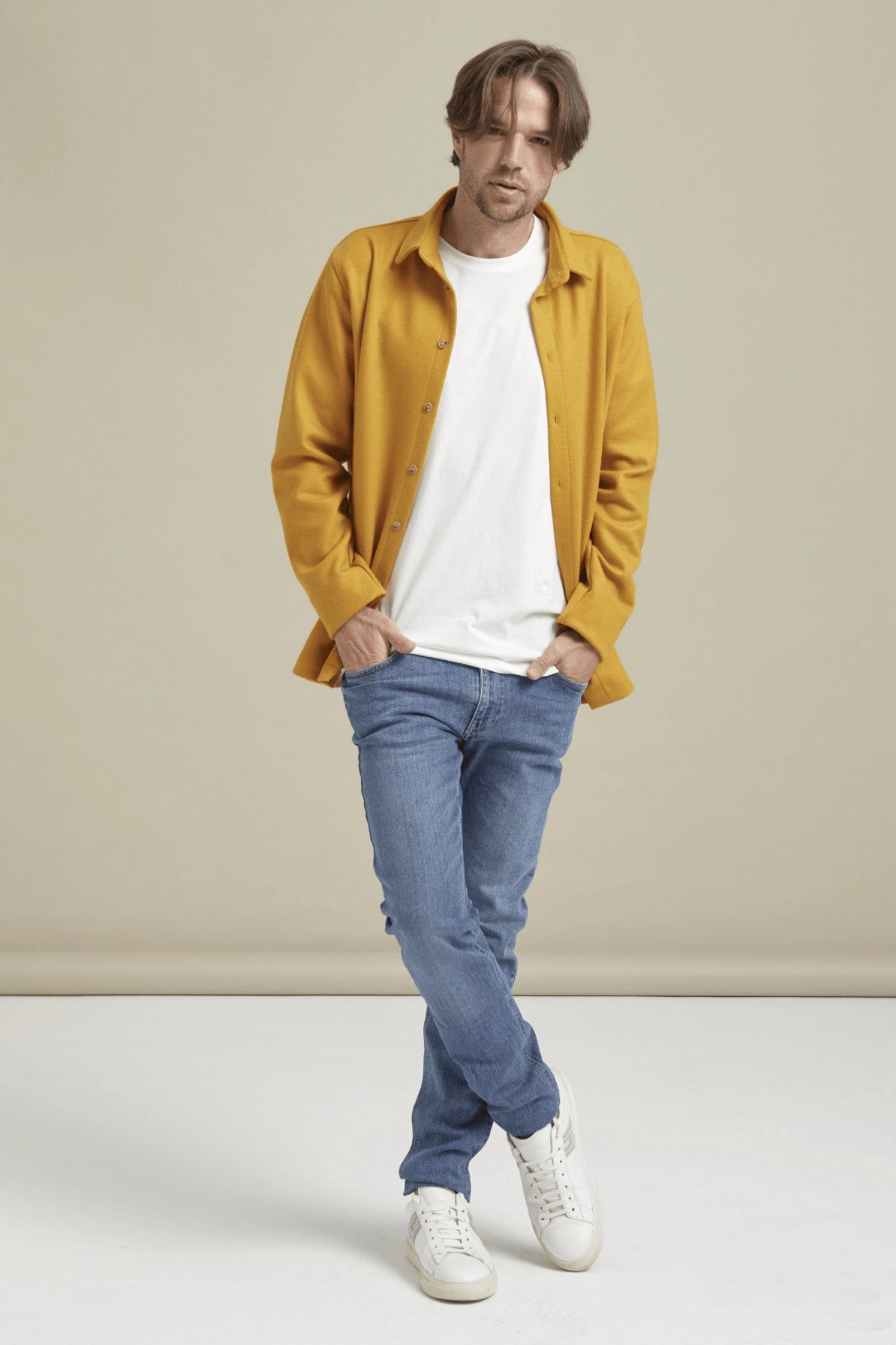 Bonny Cardies – Yünlü Hırka Gömlek hardal sarı look life style