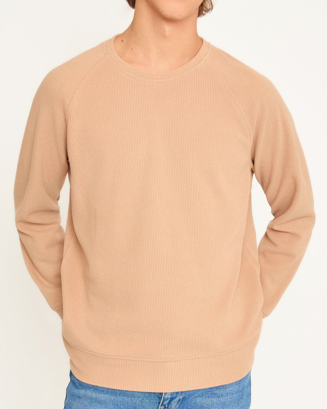 Reglan Kol, Relaxed Fit Unisex Camel Triko