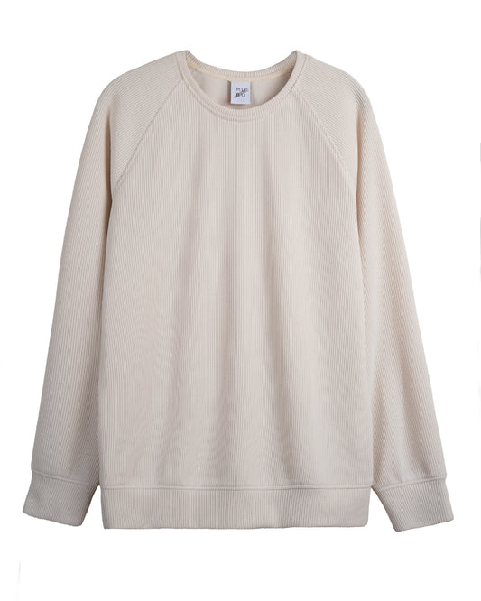 Reglan Kol, Relaxed Fit Unisex Ekru Triko