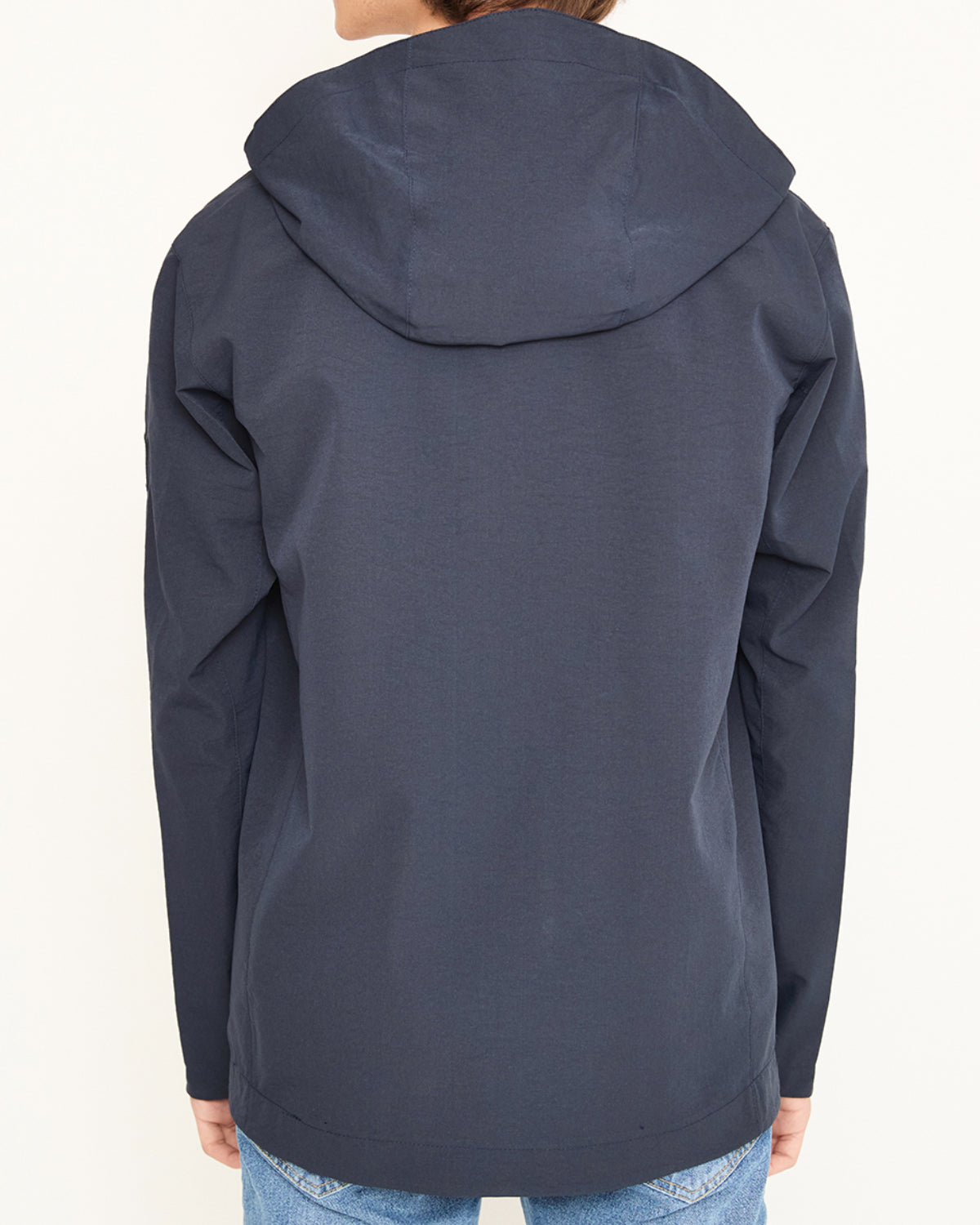 SWAY Lacivert unisex mont – fonksiyonel tasarım ve hafif yapı – arka görünüm geniş kapüşon oval etek