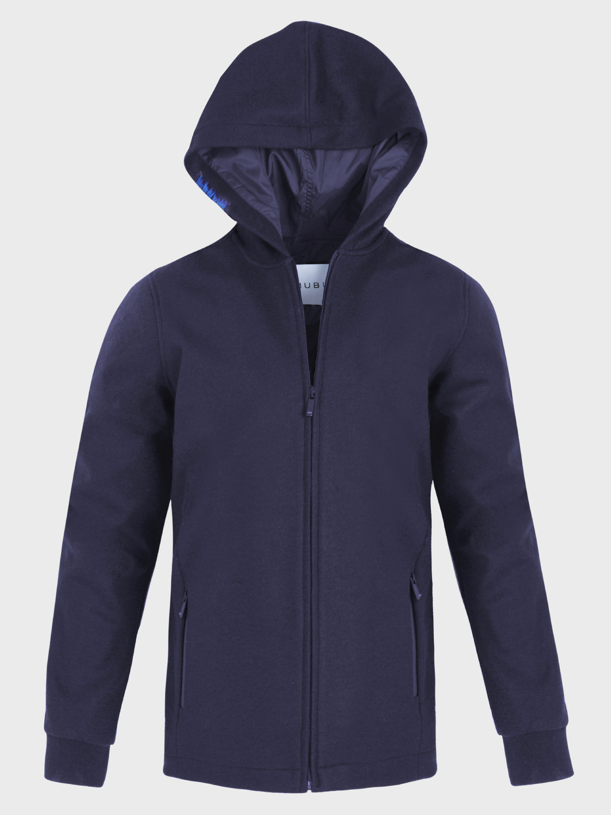 Yünlü Lacivert Örme Kumaş Mont - Fancy Coat / Navy