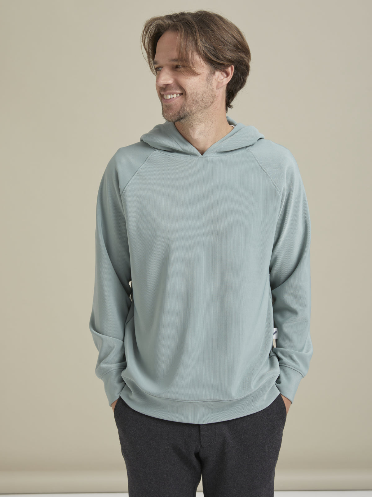 Firca Baskili Mavi Reglan Kol Hoodie - Iconic Hoodie / Aqua