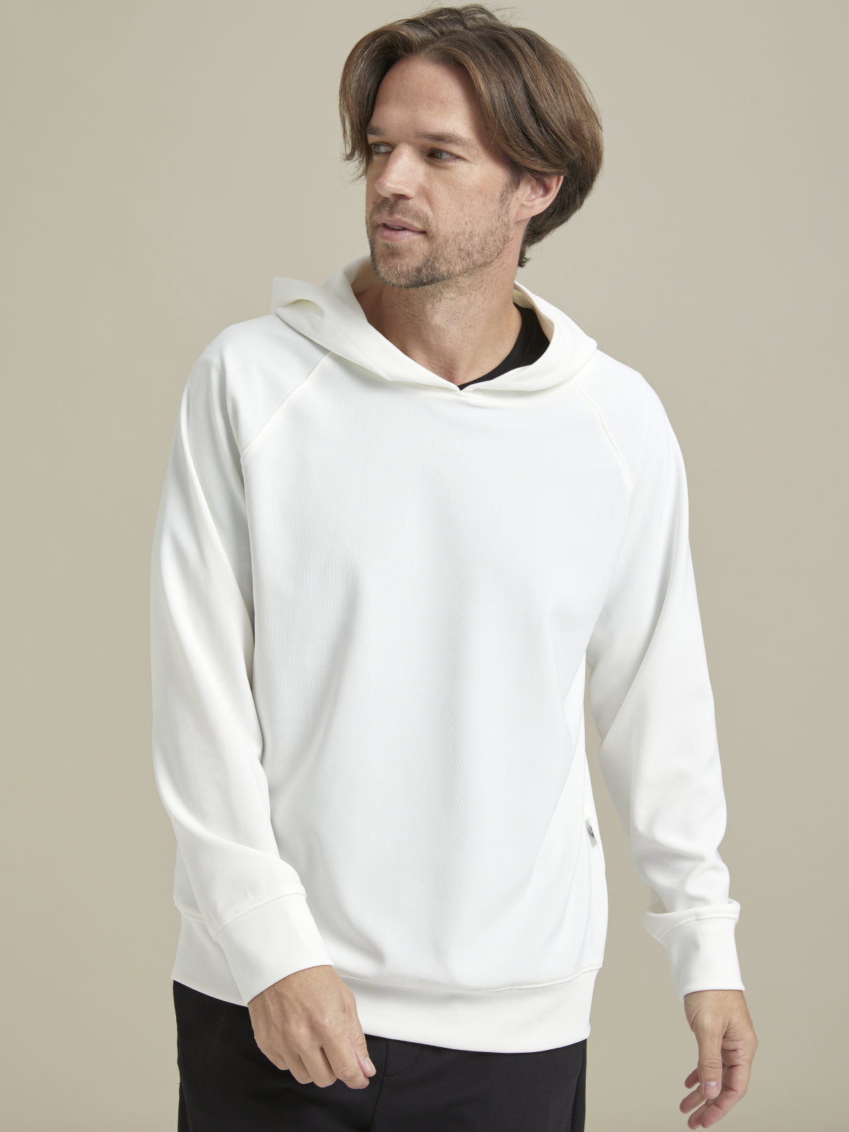 Firca Baskili Beyaz Reglan Kol Hoodie - Iconic Hoodie / White