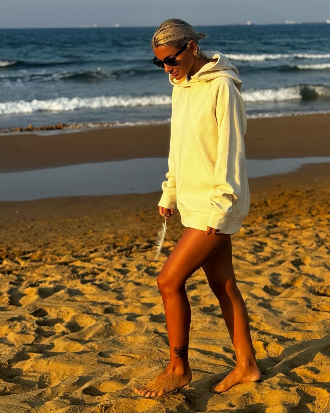 Soft Touch Hoodie | Unisex Kapüşonlu Sweatshirt – Ecru