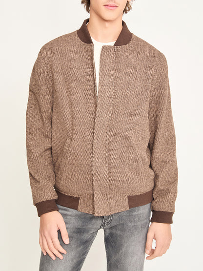 Balıksırtı Bomber Ceket – Kahverengi | Erkek Kalıp, Unisex Stil