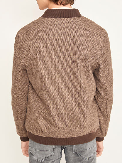Balıksırtı Bomber Ceket – Kahverengi | Erkek Kalıp, Unisex Stil