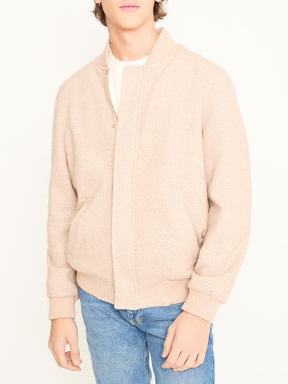 Herringbone Bomber Jacket / Beige