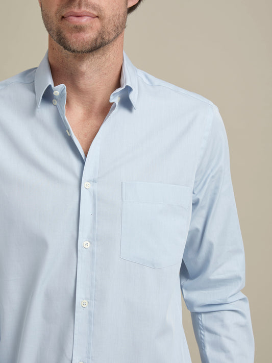 %100 Pamuk Poplin Mavi Gömlek - Cotton Shirt / Sky Blue