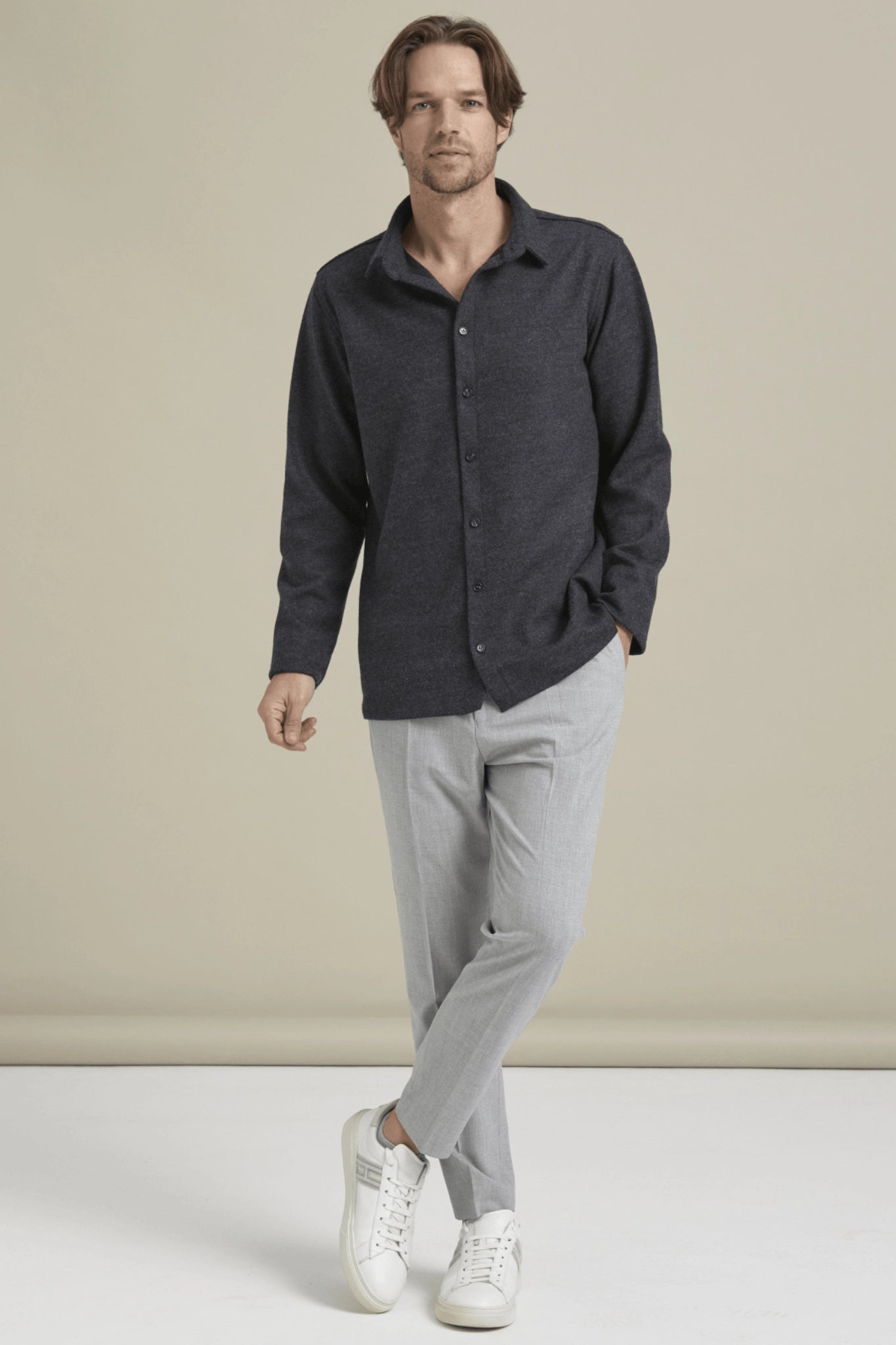 Bonny Cardies – Yünlü Hırka Gömlek antrasit look