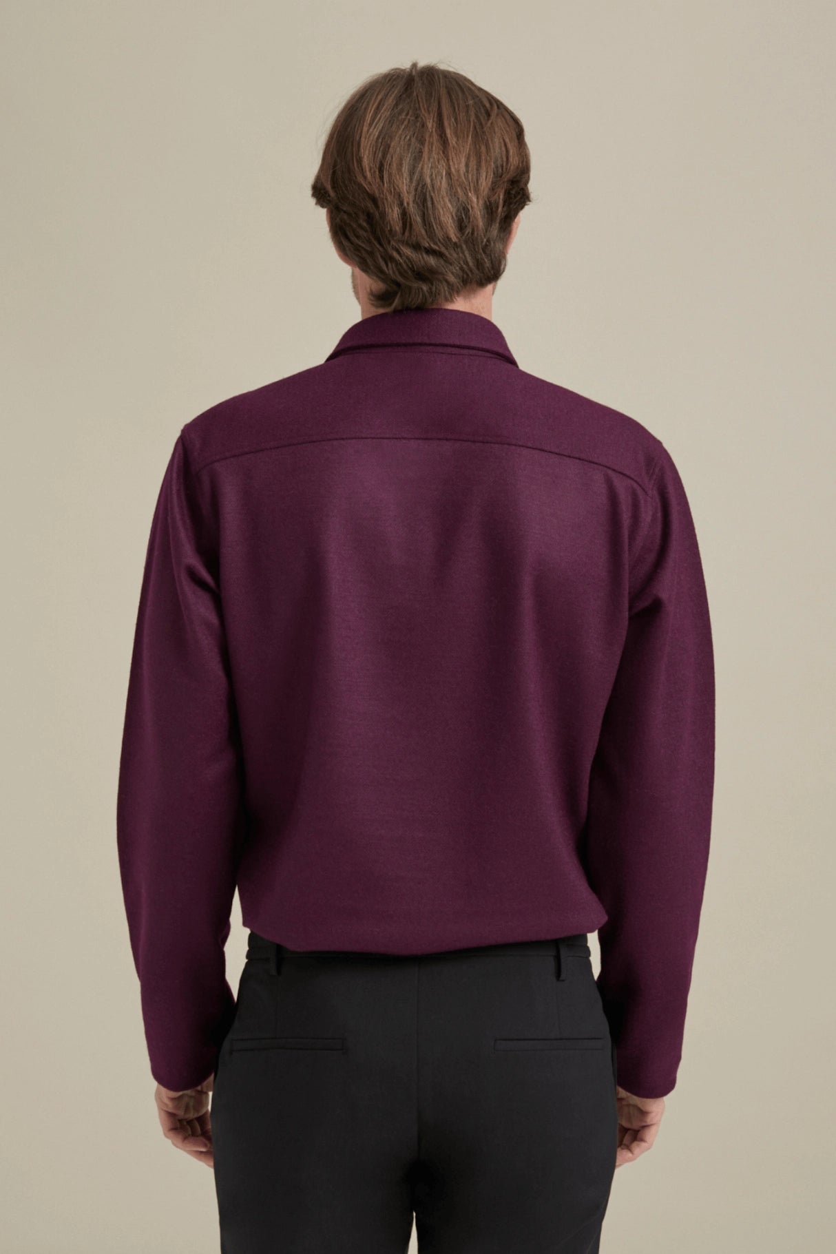 Bonny Cardies – Yünlü Hırka Gömlek bordo manken üzerinde arka görünüm.