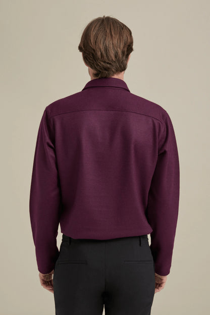 Bonny Cardies – Yünlü Hırka Gömlek bordo manken üzerinde arka görünüm.