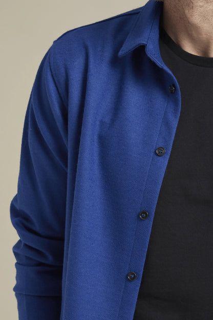 Bonny Cardies – Yünlü Hırka Gömlek mavi kumaş detayı