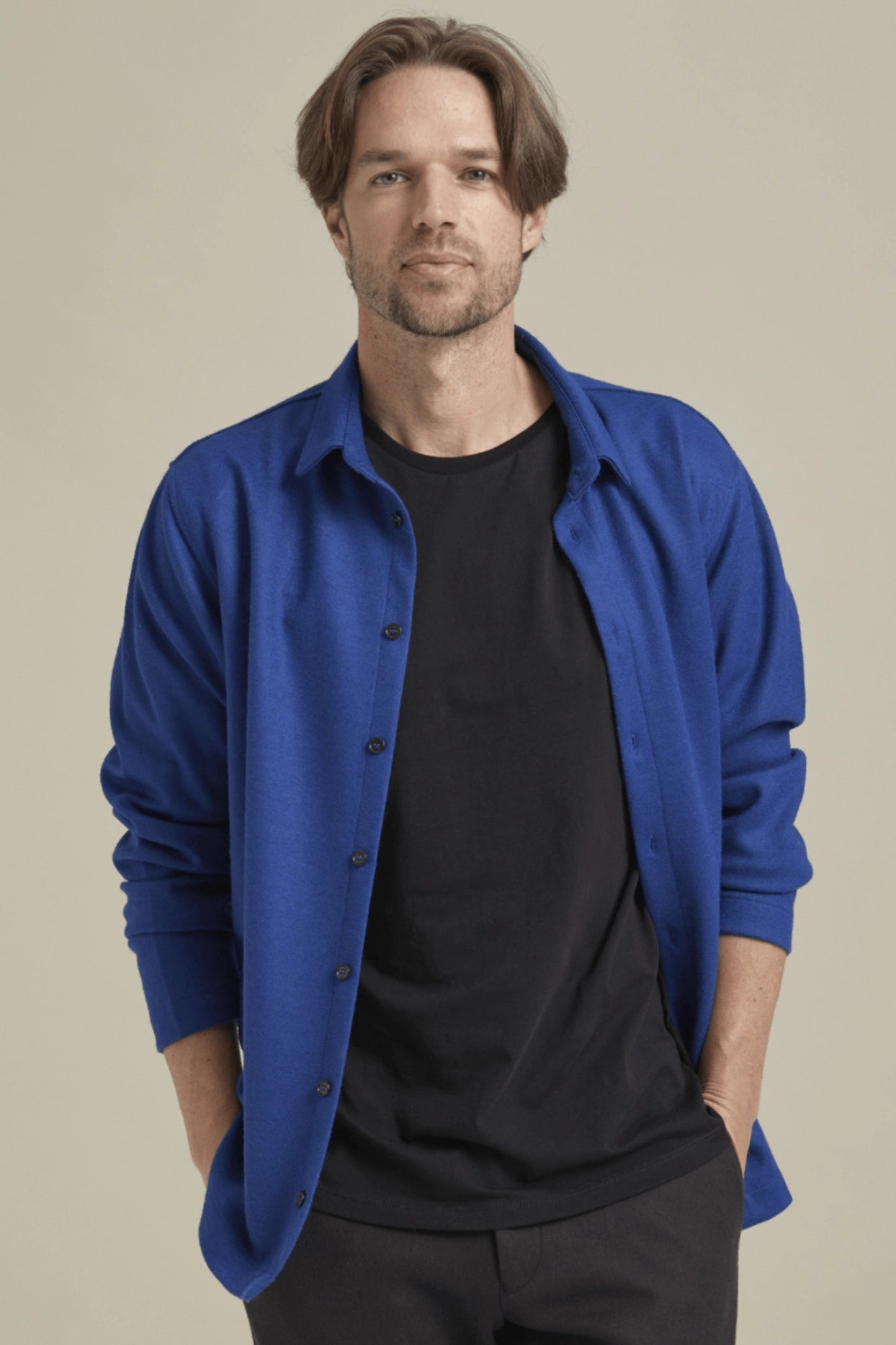 Bonny Cardies – Yünlü Hırka Gömlek mavi yakın çeim