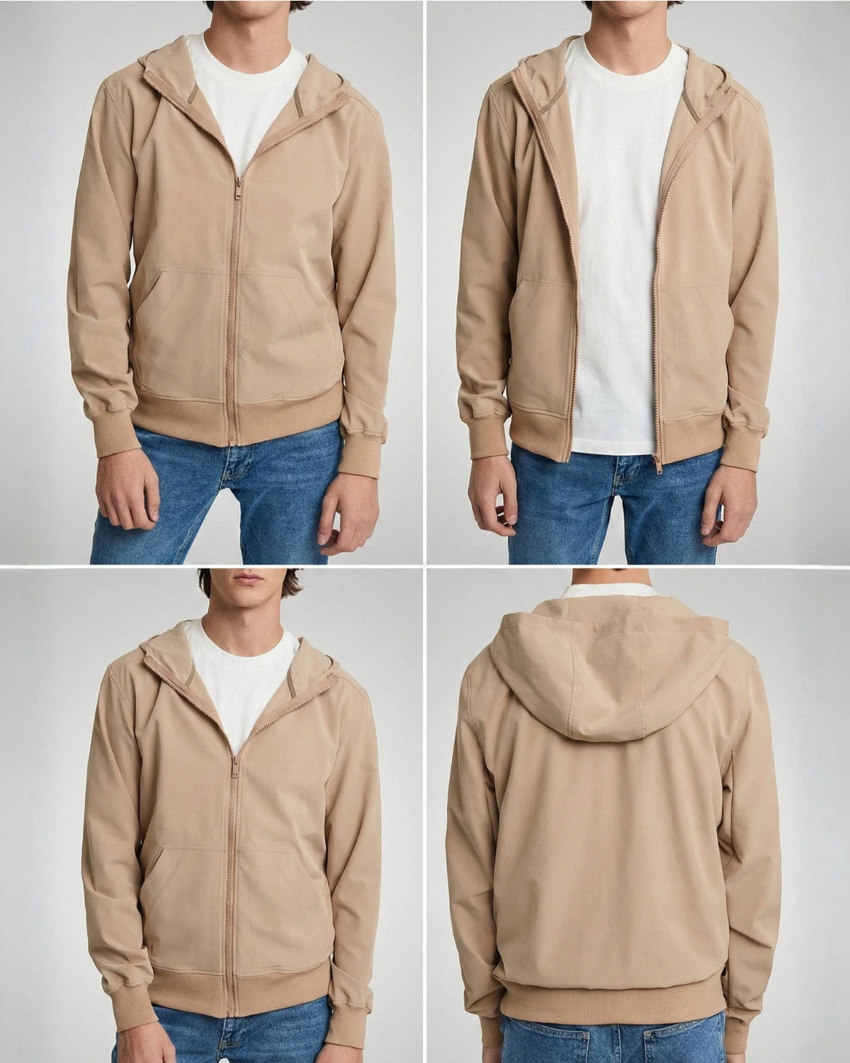 BREEZE | Mocha Bel Boy Hafif Rüzgarlık Mont 4lü resim banner stüdyo çekimi