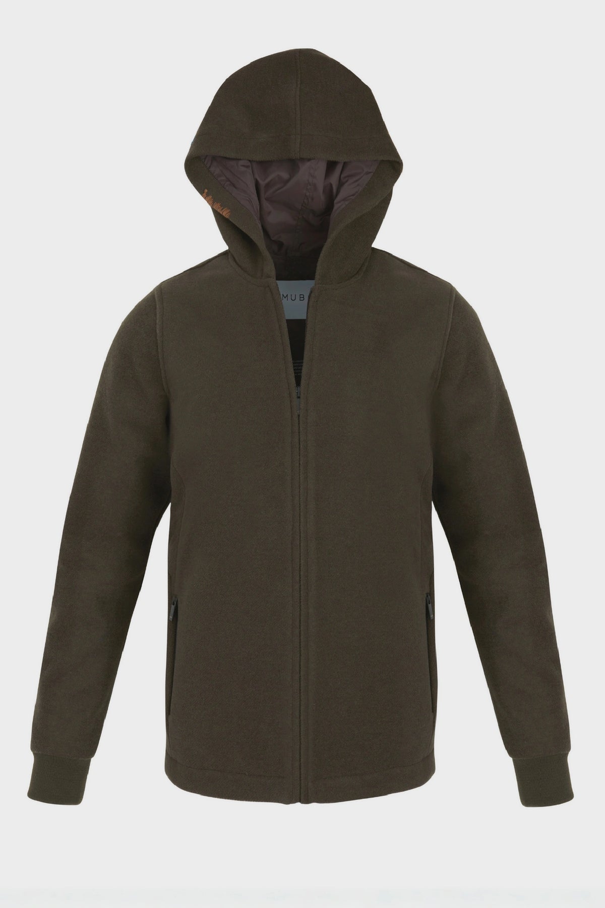 Fancy Coat | Haki Yünlü Örme Kapüşonlu Mont Ceket ghost çekim.