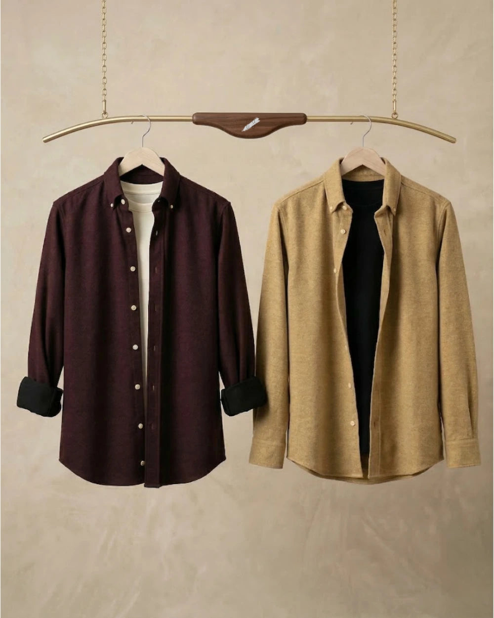 MUBU Heritage Wool Over Shirt Life Style Banner Askıda İki Renk (bordo, Hardal) Banner Görseli