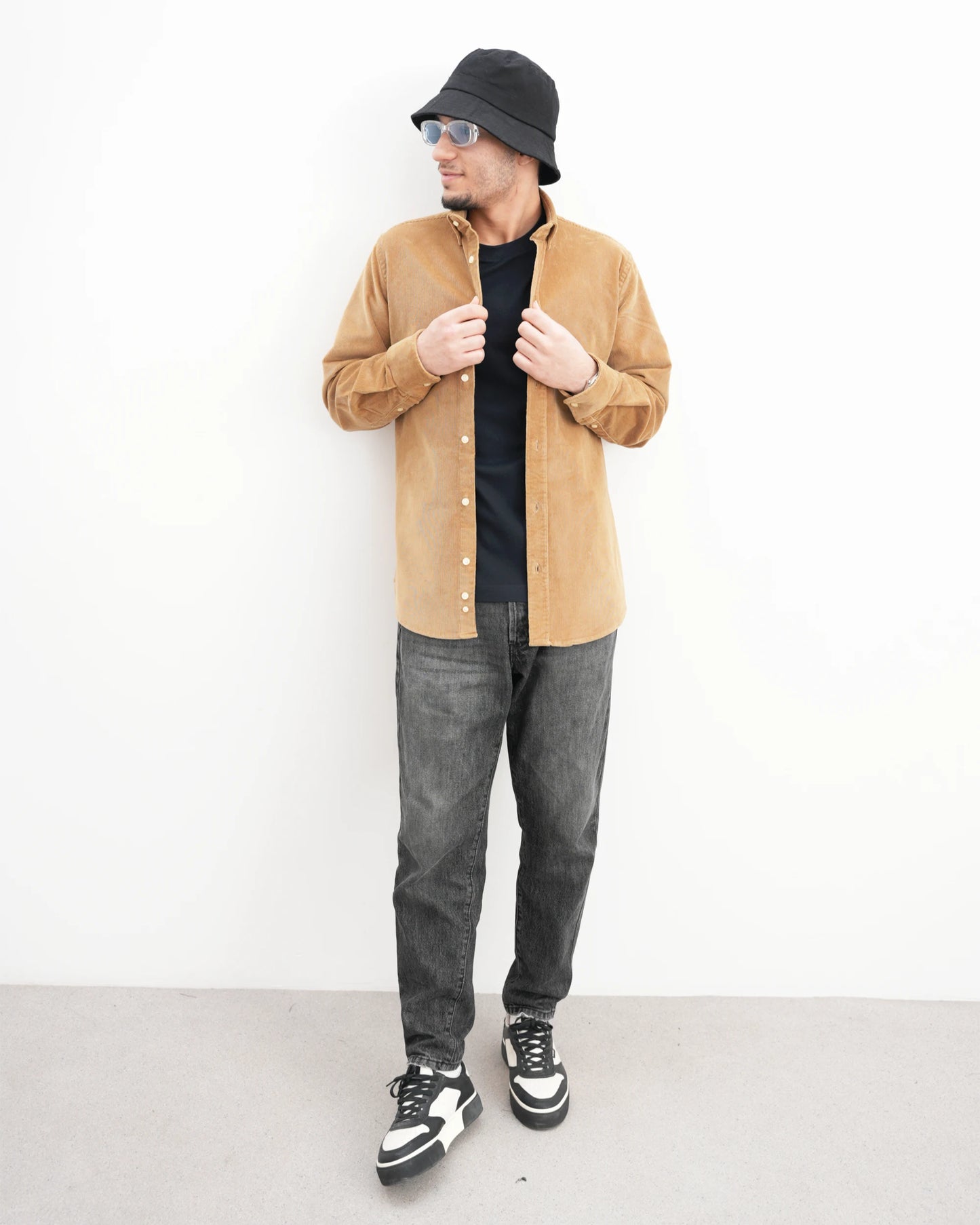 MUBU Cosserat Camel Kadife Gömlek - Model Tam Boy