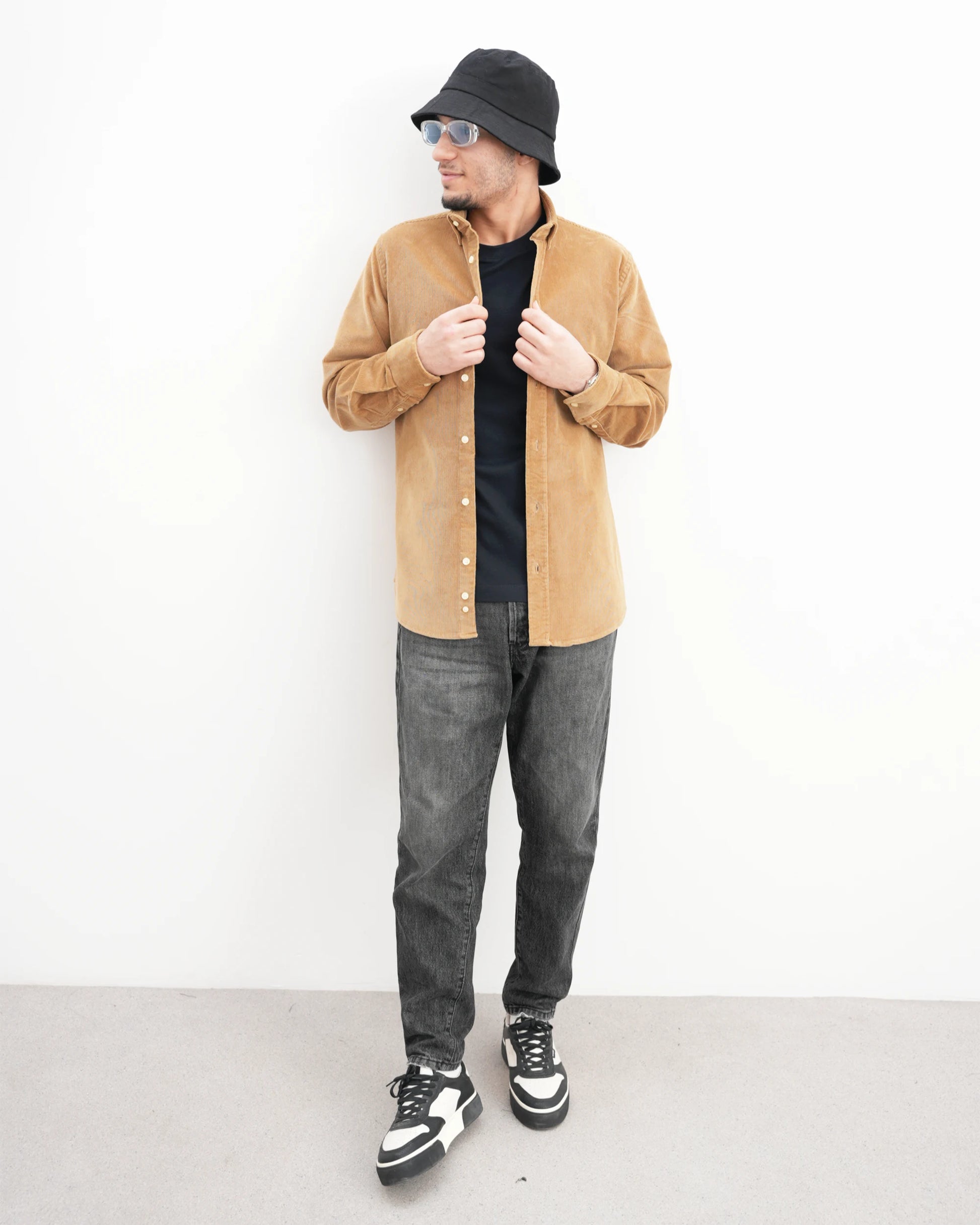 MUBU Cosserat Camel Kadife Gömlek - Model Tam Boy