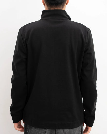 MUBU Diago Tech-Knit Siyah Hırka - Model Arka Görünüm