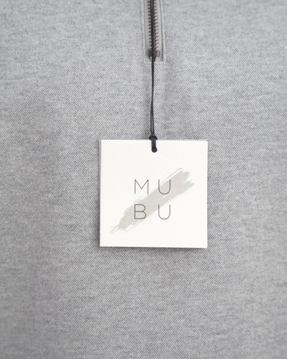 MUBU Diago Half-Zip Silver Melanj Teknik Kazak - Etiket ve Kumaş Detayı