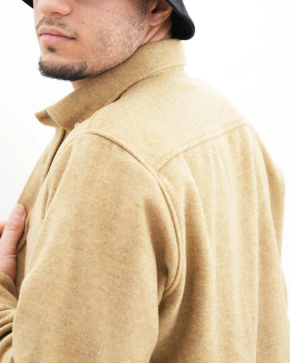 MUBU Heritage Hardal Yün Gömlek Ceket - Model Arka Yakın Görünüm