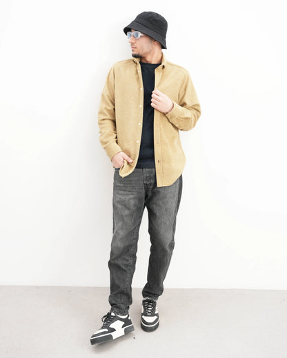 MUBU Heritage Hardal Yün Gömlek Ceket - Model Lifestyle Look