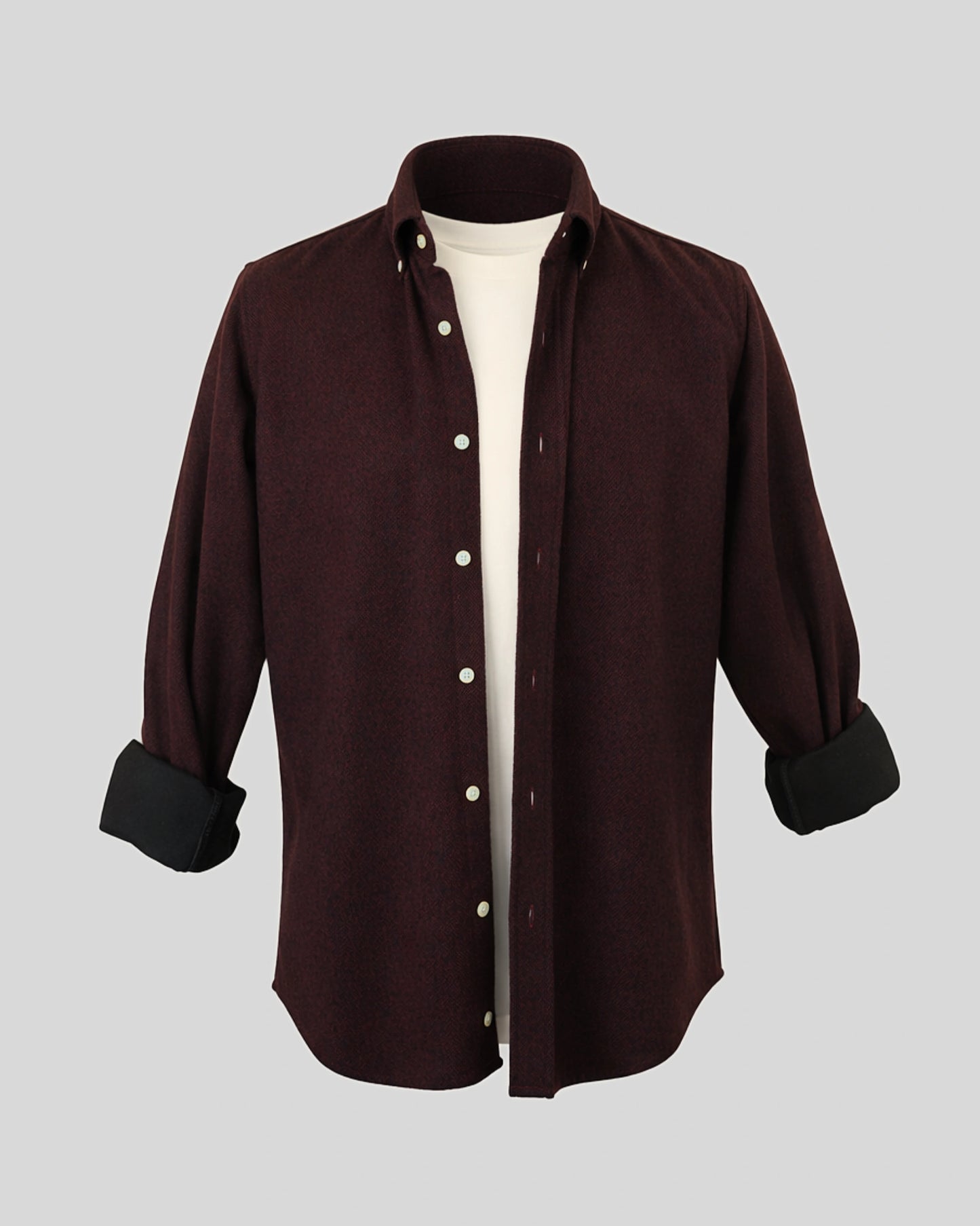 MUBU Heritage Bordo Yün Gömlek Ceket - Ghost Ön Görünüm
