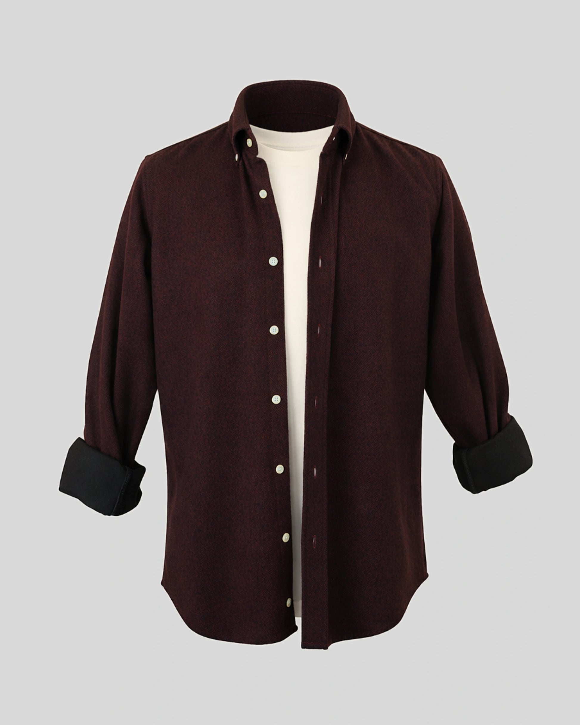MUBU Heritage Bordo Yün Gömlek Ceket - Ghost Ön Görünüm