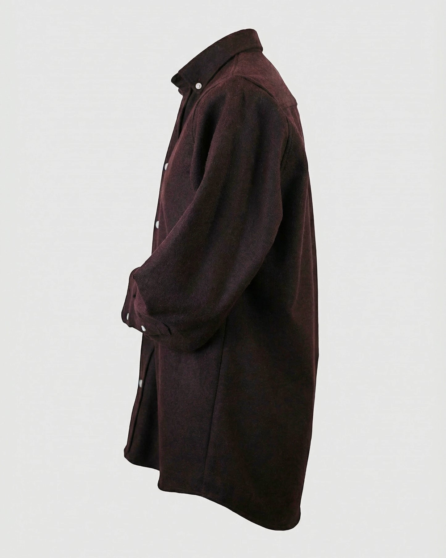 MUBU Heritage Bordo Yün Gömlek Ceket - Ghost Yan Görünüm