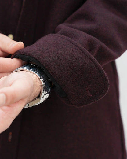MUBU Heritage Bordo Yün Gömlek Ceket - Manşet Detayı