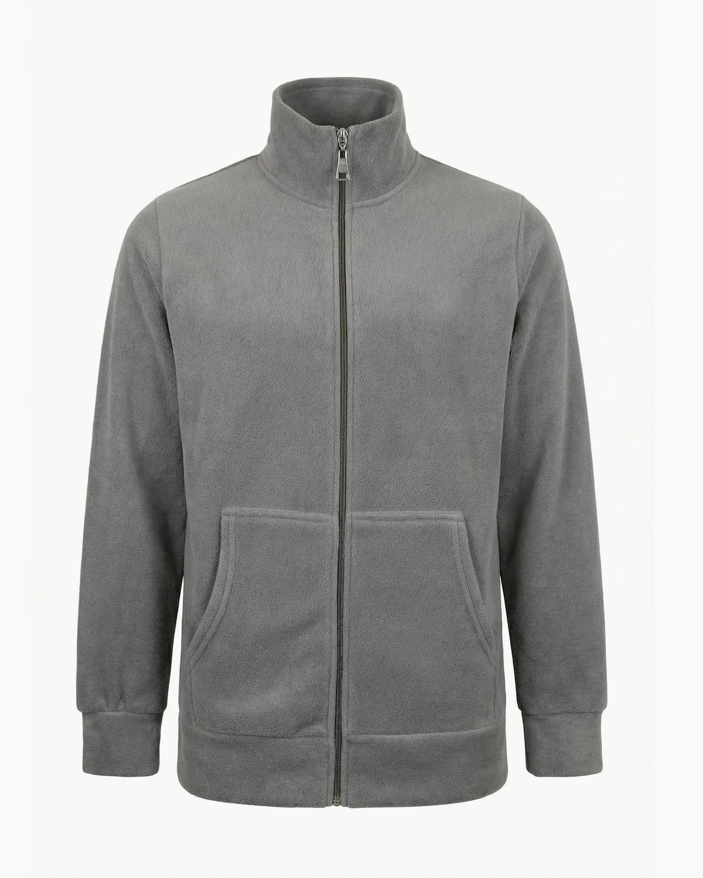 Kurumsal logolu premium çelik fermuarlı kanguru cepli polar hırka ceket, toptan üretim - MUBU Staff Wear