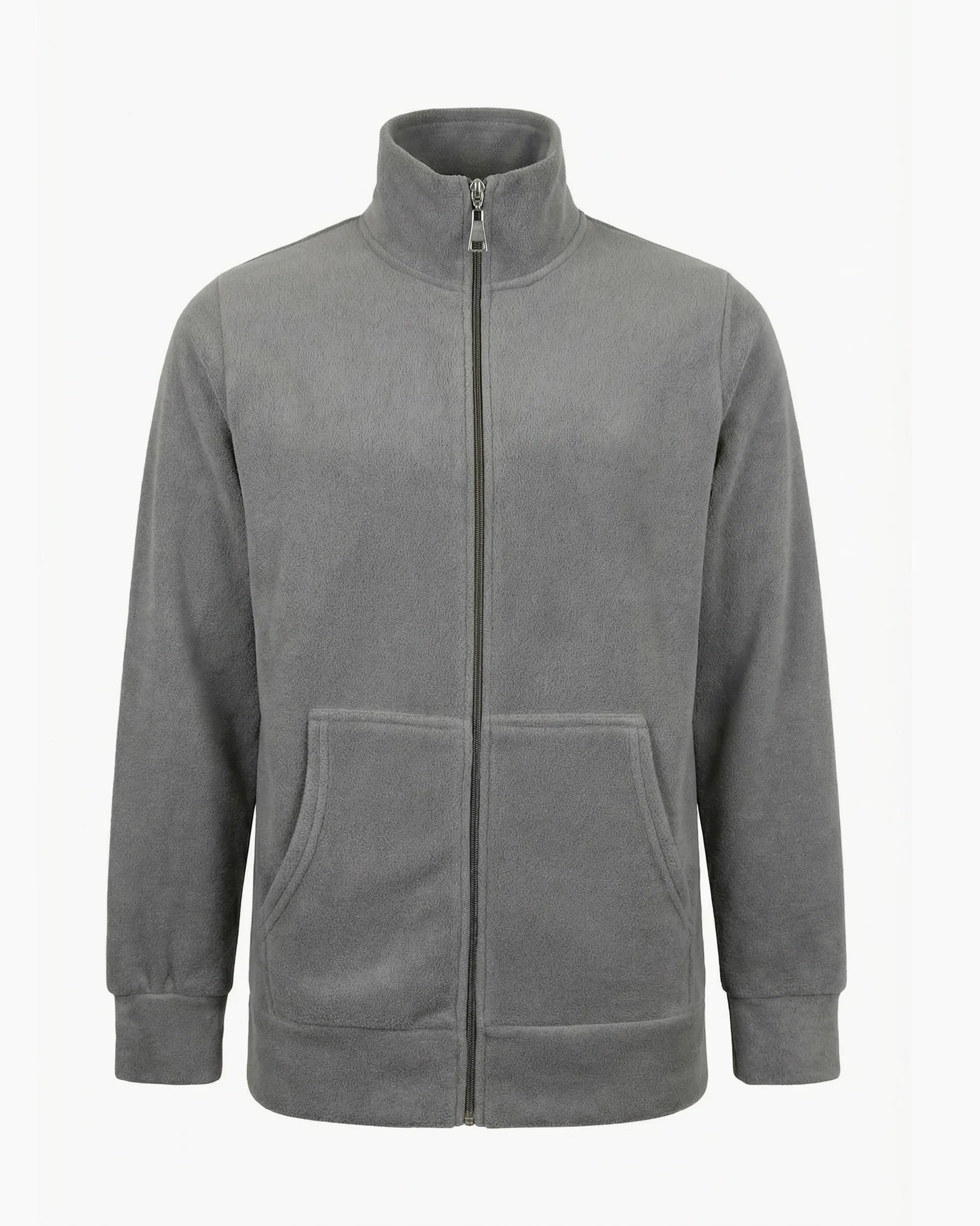 Kurumsal logolu premium çelik fermuarlı kanguru cepli polar hırka ceket, toptan üretim - MUBU Staff Wear