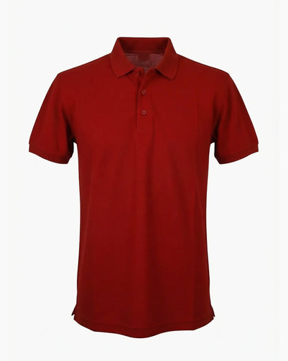 Bordo renkli kurumsal logolu yandan yırtmaçlı ve ribanalı lacoste örgü polo yaka tişört, toptan üretim - MUBU Staff Wear