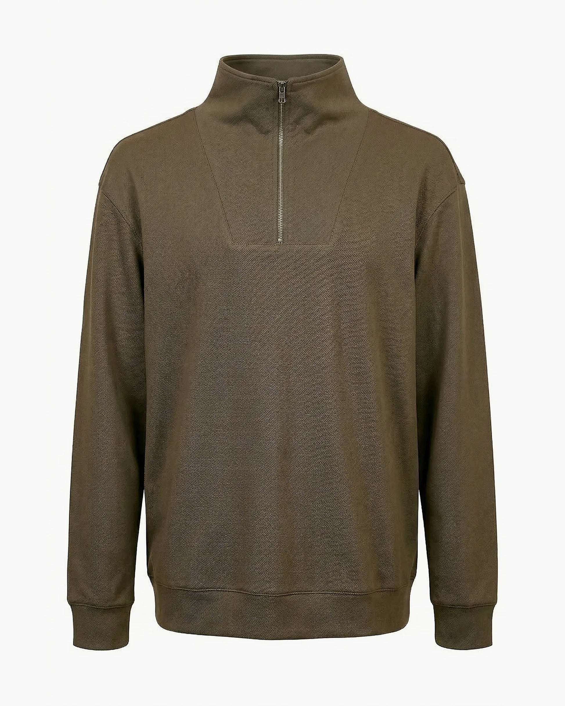 Kurumsal logolu yarım fermuarlı yarım balıkçı yaka sweatshirt, şirketlere özel renk ve kumaş seçenekleriyle toptan üretim - MUBU Staff Wear