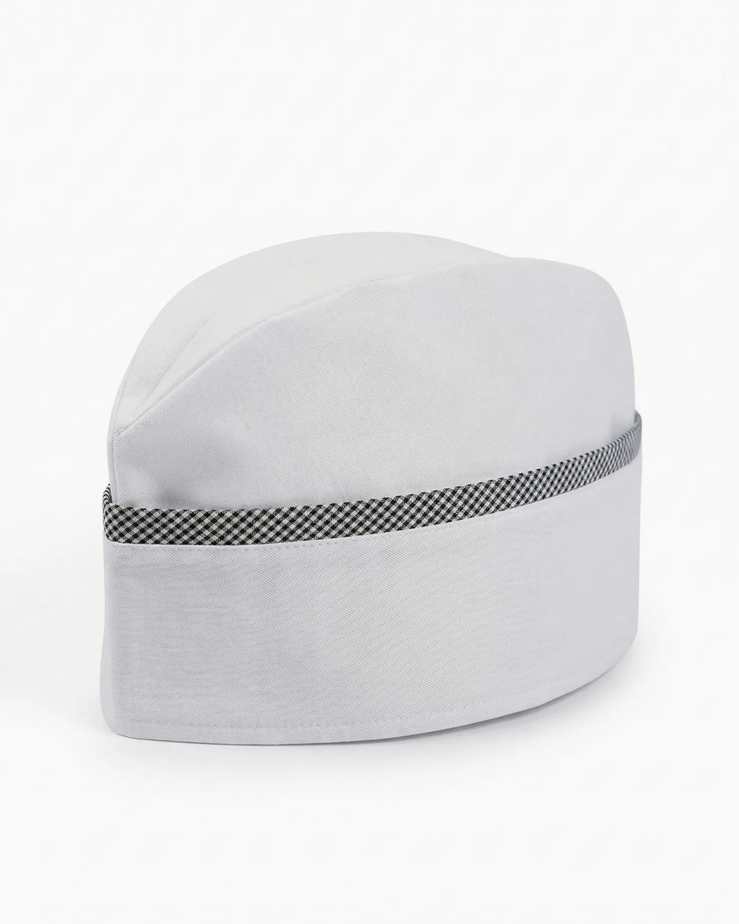 Beyaz modern minimalist servis ve hostes kepi, kurumsal logolu toptan üretim - MUBU Staff Wear