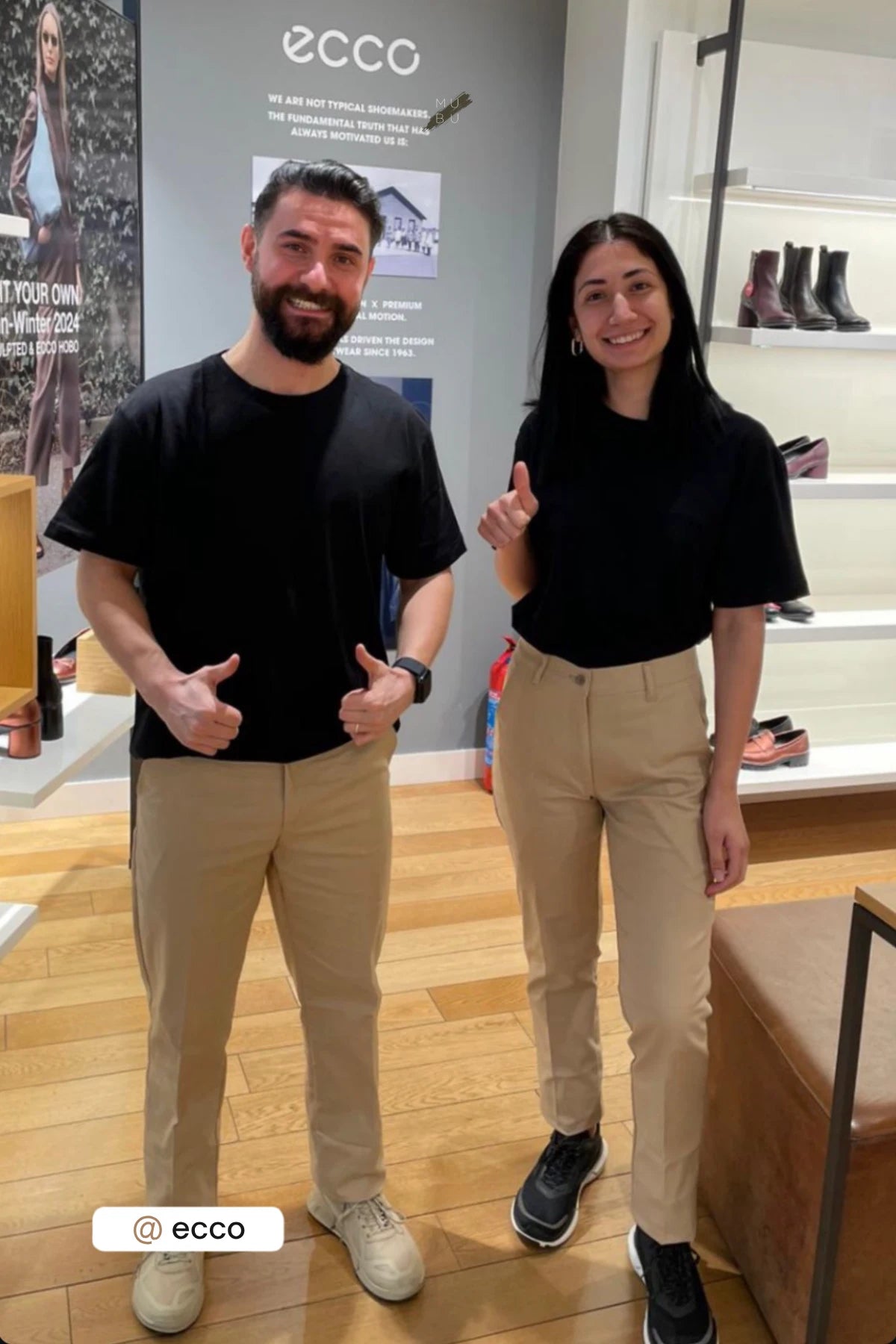 Ecco mağazası çalışanlarının giydiği MUBU staff wear üniforması.