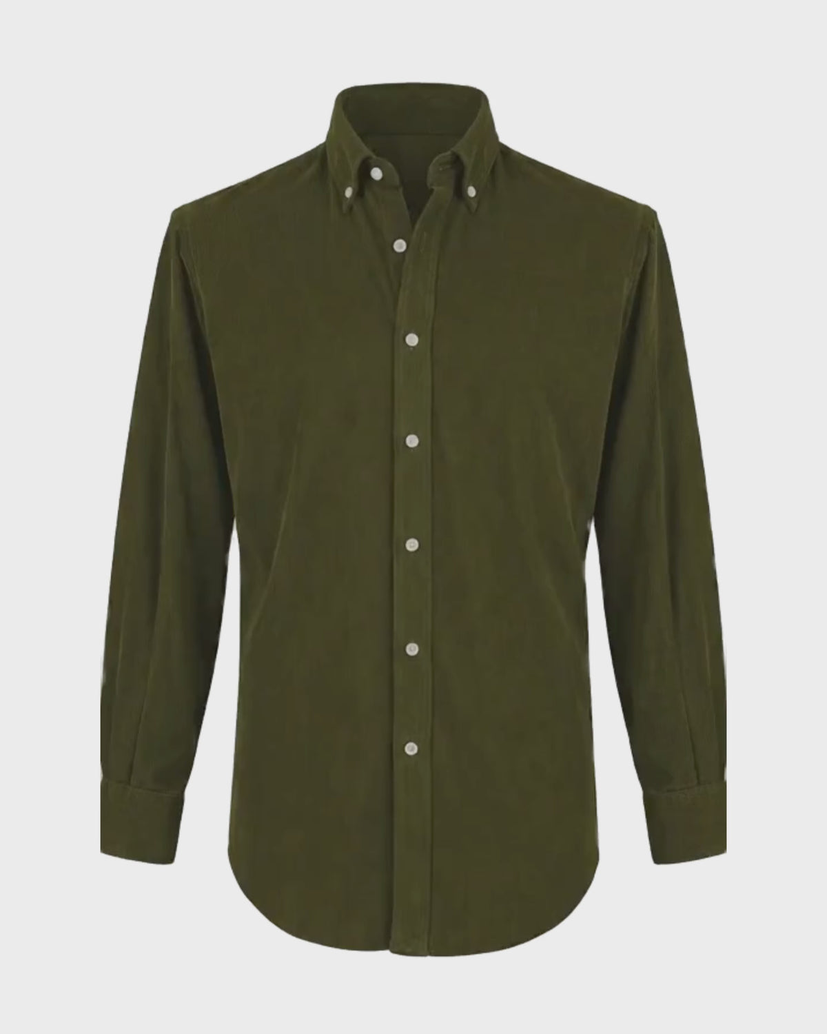 Erkek Haki Fitilli Kadife Gömlek Modeli ve Kumaş Detayları - 360 Derece Ürün Videosu | MUBU