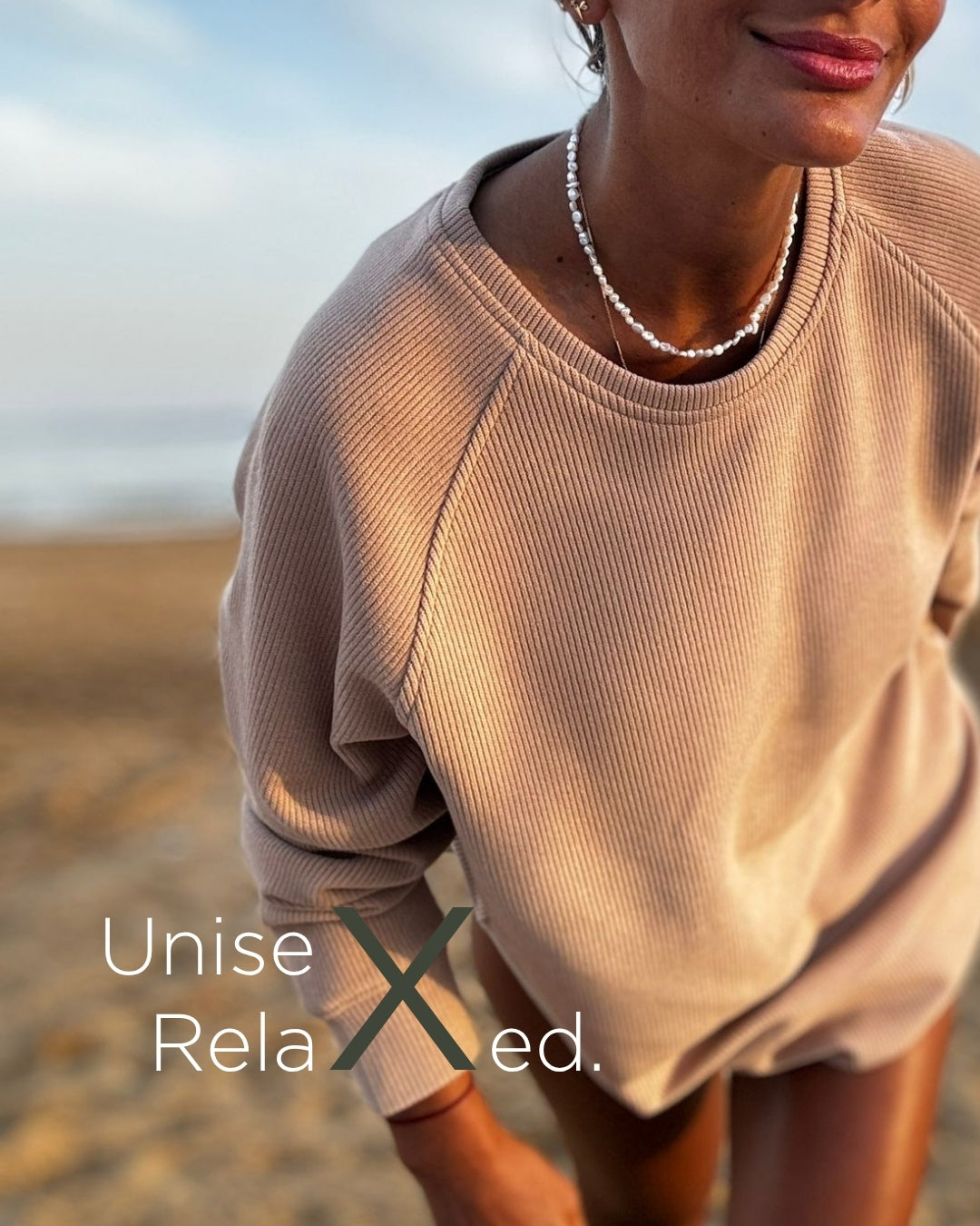 Reglan Kol, Relaxed Fit Unisex Camel Triko