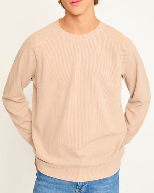 Reglan Kol, Relaxed Fit Unisex Bej Triko
