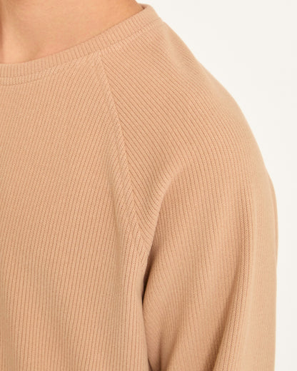 Reglan Kol, Relaxed Fit Unisex Camel Triko