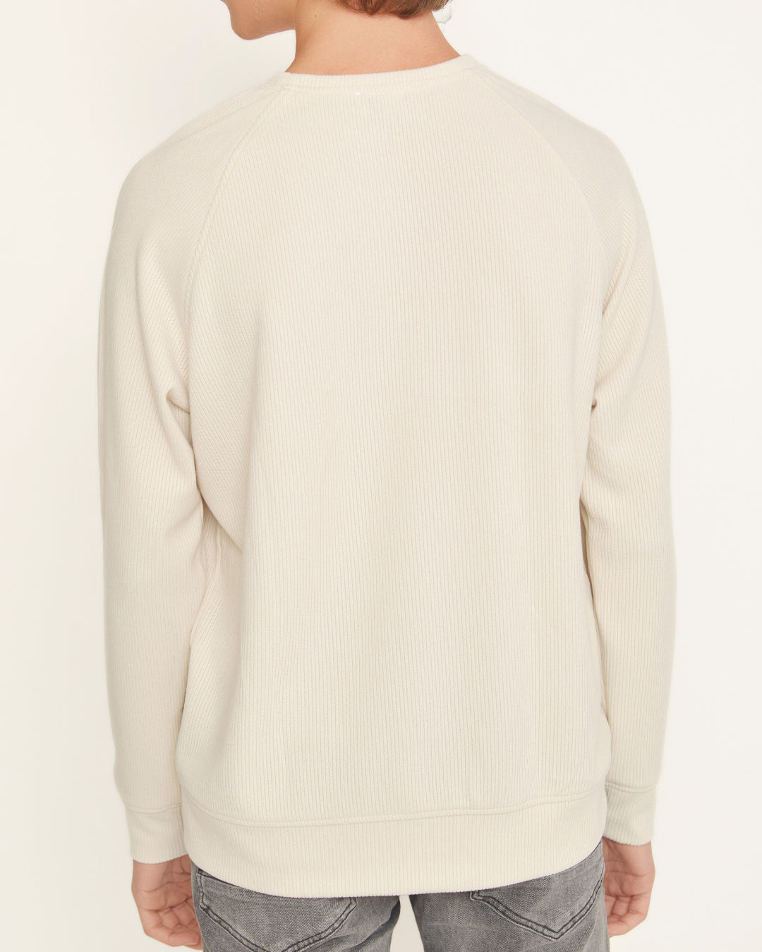 Reglan Kol, Relaxed Fit Unisex Ekru Triko