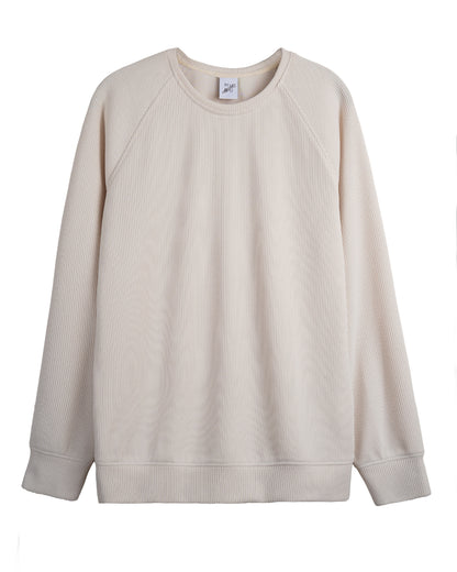 Reglan Kol, Relaxed Fit Unisex Ekru Triko