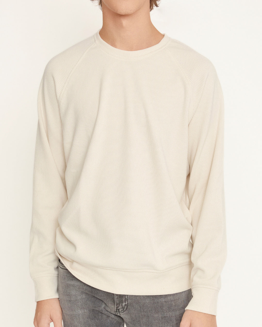 Reglan Kol, Relaxed Fit Unisex Ekru Triko