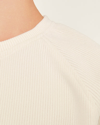 Reglan Kol, Relaxed Fit Unisex Ekru Triko