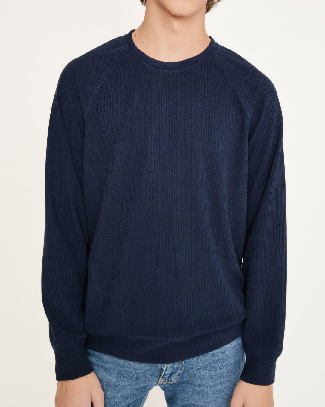 Reglan Kol, Relaxed Fit Unisex Lacivert Triko