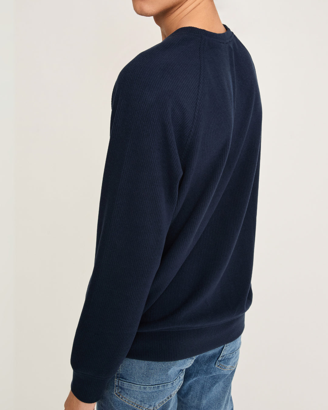 Reglan Kol, Relaxed Fit Unisex Lacivert Triko